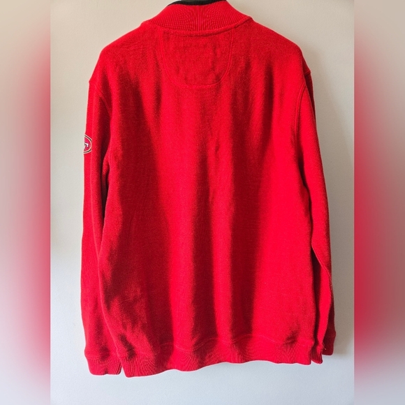 TOMMY BAHAMA × SAN FRANCISCO 49ERS NFL Red Cotton Knit Sweater. Large - Picture 6 of 10